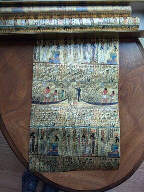 Egyptian print wrapping paper gold with tissue paper